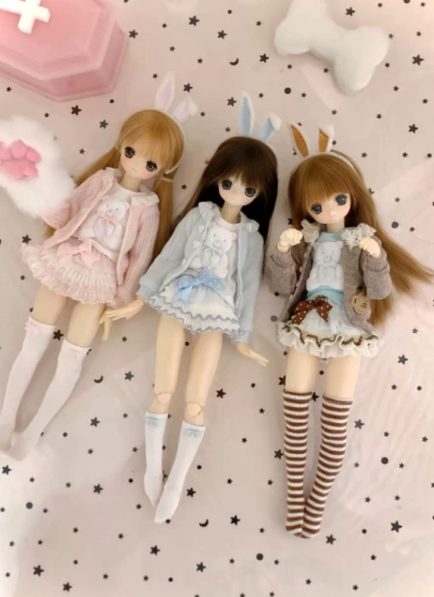 Tearain BJD Peter Pan Collar Cardigan Coat for 1/6/ob22/ob24 Girl Ball-jointed doll