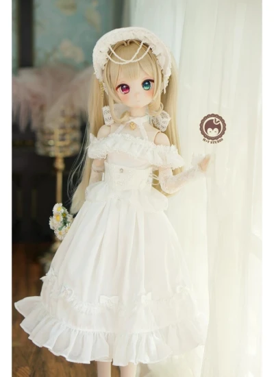 BJD Clothing [Love Confession] Sweet Cute Wedding Dress Set for MDD 1/4 Large 1/4 Size Ball-jointed Doll