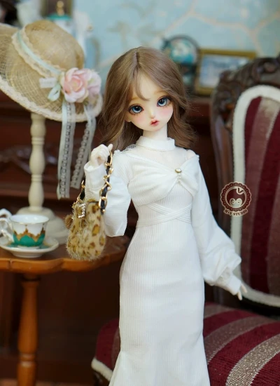 ドール用服 ワンピース クリーム色 MDD/SDM/大MSD/普MSDサイズ用 女の子用 球体関節人形用 BJD用