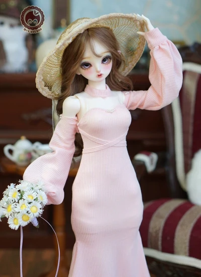 ドール用服 ワンピース ピンク MDD/SDM/大MSD/普MSDサイズ用 女の子用 球体関節人形用 BJD用