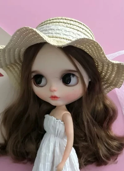 BJD Vacation Style Wave Straw Hat for Blythe Ball-jointed doll