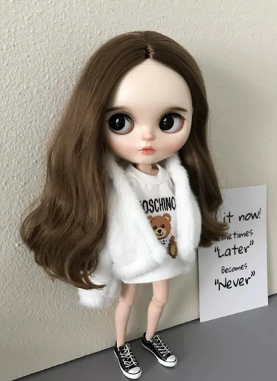 BJD Clothes Hooded Faux Fur Coat for Blythe OB24 OB27 Ball-jointed doll