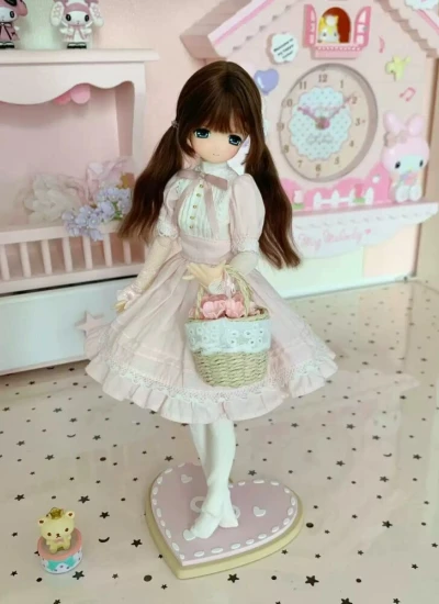 Tearain BJD Handmade Flower Basket Handheld Accessory for 1/6/ob22/ob24 Girl Ball-jointed doll