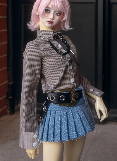 BJD Clothes American Style Campus Striped Shirt for SD16 62cm 63cm 65cm 68cm Size Ball-jointed Doll