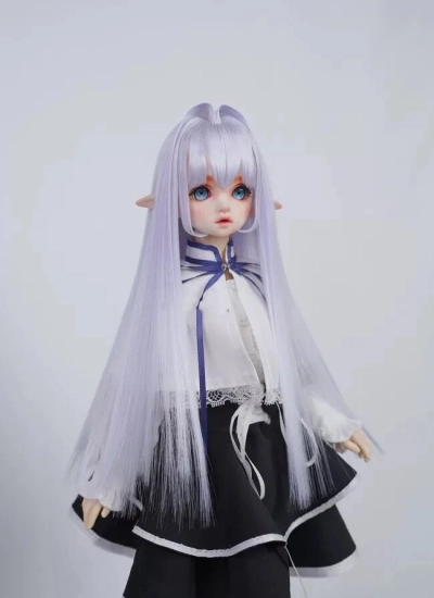 BJD Wig [Elf Whisper] Long M-Bang Styled Wig for 1/4 1/3 Size Ball-jointed Doll