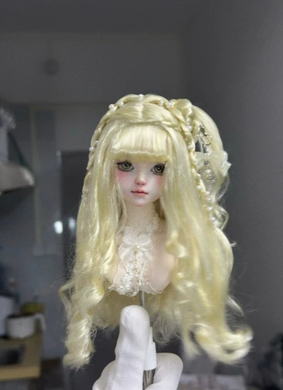 You Ni BJD Golden Side Ponytail Wig for 1/3 1/4 1/6 Ball-jointed Doll