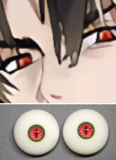 ドール用アイ 樹脂＋石膏アイレッド+グリーン【MR6】 8mm/10mm/12mm/14mm/16mm/18mm BJD