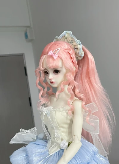 You Ni BJD Pink High Ponytail Wig for 1/3 1/4 1/6 Ball-jointed Doll