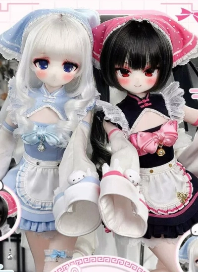 MJD BJD Clothes Lili Garden Chinese Cute Maid Outfit Set for MSD BJD&Mechanical Joint doll