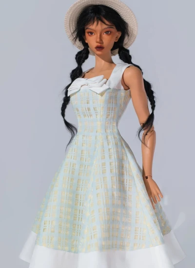 ドール用服 ノースリーブワンピース メロンカラー SDGR/FANFF小胸/EID中胸/impl doll68/DZ71中胸人形用 球体関節人形用 BJD用