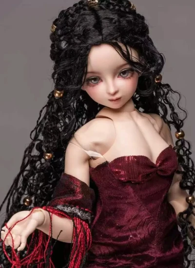 Galante BJD Faux Mohair Dance of Death Theme Long Curly Wig for 1/4 1/3 Ball-jointed Doll