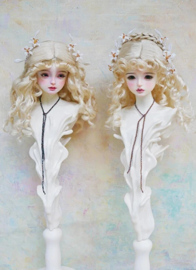 NO.5 BJD Golden Synthetic Mohair Long Curly Wig for 1/6 1/4 1/3 Ball-jointed Doll