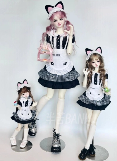 BJD Clothes Cat Maid Set for OB24 1/6 1/5 1/4 1/3 Ball-jointed Doll
