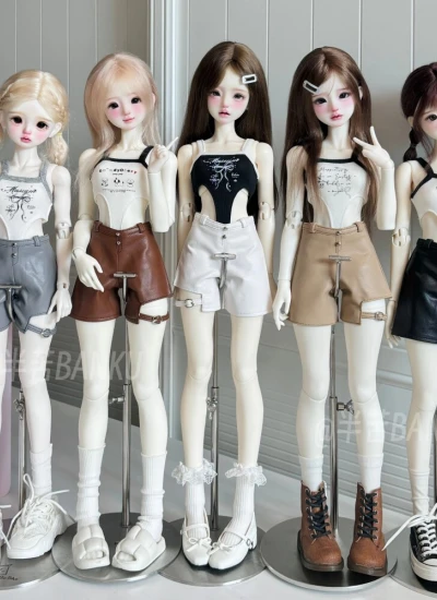 BJD Clothes Bodysuit Cami Leather Shorts for OB24 1/6 1/4 1/3 Ball-jointed Doll