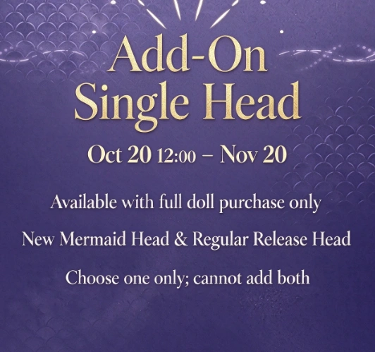 AEDOLL BJD Add-on Heads for 1/3 1/4 Ball Jointed Doll