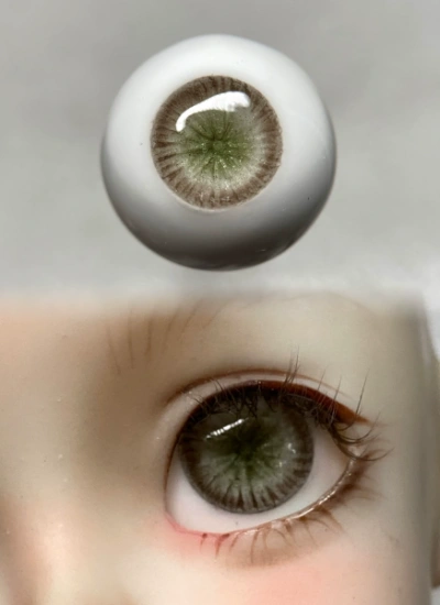 ドール用アイ レジンアイ リアル風 石膏+樹脂アイ ブラウングリーン 10mm/12mm/14mm/16mmサイズ人形用 BJD