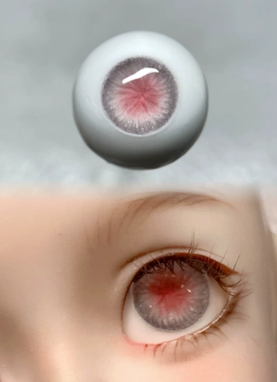 ドール用アイ レジンアイ リアル風 石膏+樹脂アイ グレーピンク 10mm/12mm/14mm/16mmサイズ人形用 BJD