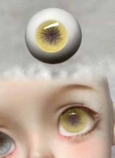 ドール用アイ レジンアイ リアル風 石膏+樹脂アイ イエロー 10mm/12mm/14mm/16mmサイズ人形用 BJD