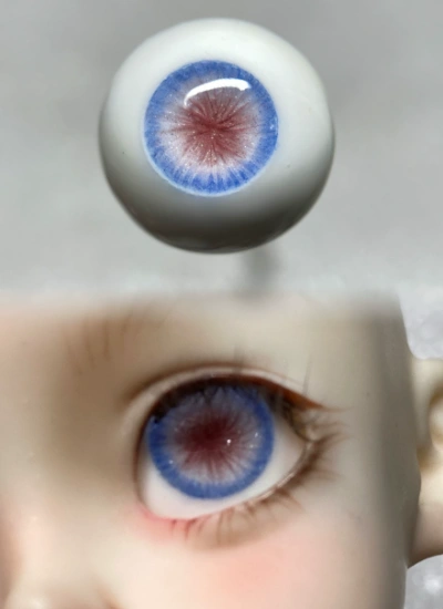 ドール用アイ レジンアイ リアル風 石膏+樹脂アイ ブルーピンク 10mm/12mm/14mm/16mmサイズ人形用 BJD
