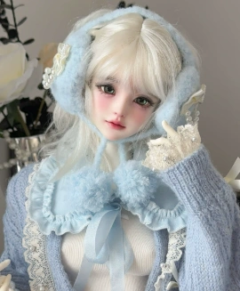 TBDOLL BJD Hand Crocheted Heart-shaped Yarn Earmuffs《Maiden's Wish》 for 62/68/71cm Size Ball Jointed Doll
