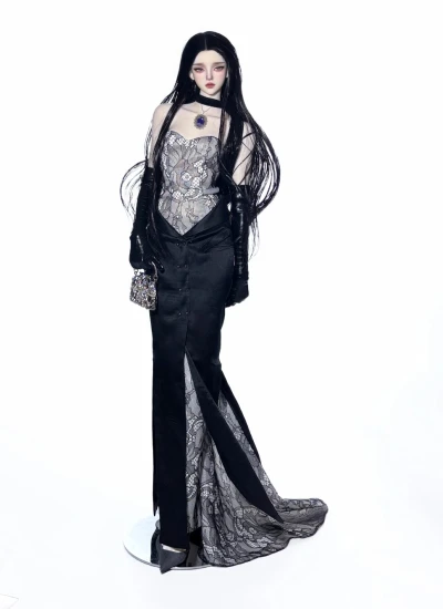 YEEVENTIDUE BJD Clothes Deconstructed Lace Gown Set for SD16/fanff 2.0/DZ71/IMPL68/DZ71 Size Ball Jointed Doll