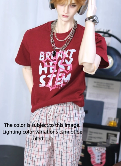 BJD Clothes A541 Trendy Printed Short Sleeve T-shirt for 1/4 1/3 SD10 Popo68 70cm Loongsoul73 ID75 YC77 Size Ball-jointed Doll