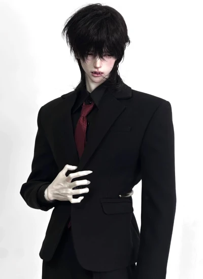 Bai An BJD Clothes Black Gray Five-Piece Suit Set for 75/77cm Size Ball Jointed Doll