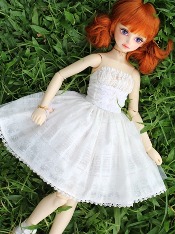 BJD Clothes Girl White Tee Dress for MSD/SD Ball-jointed Doll
