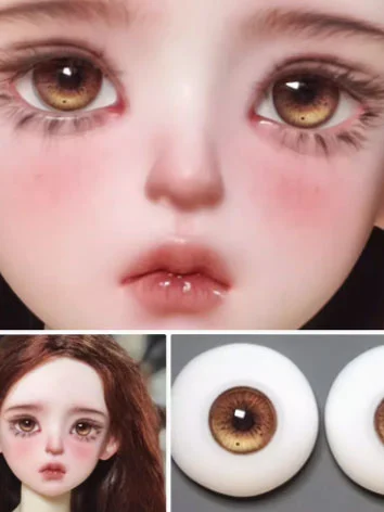 BJD Plaster Resin Eyes Gold Brown (ZH Series) 14mm Eyeballs for Ball-jointed Doll