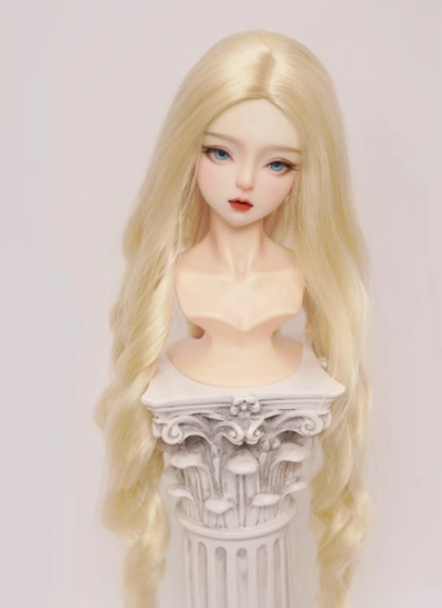 In Stock BJD Wig Light Gold Long Curly Soft Hair for SD Size Ball-jointed Doll