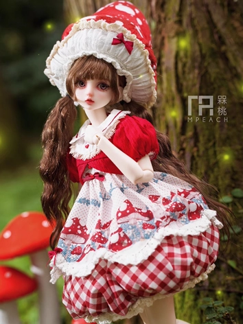 SOLD OUT BJD Clothes Girl Red [M Peach] Lolita Dress Suits for MSD Size Ball-jointed Doll