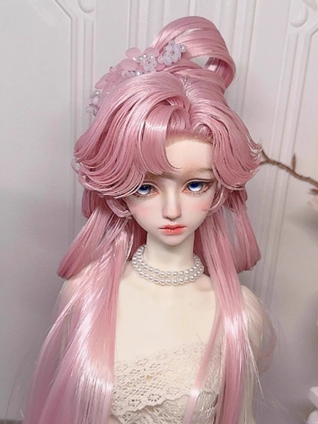 BJD Wig Girl Black Ancient Style Wig [Ren Mian Tao Hua] for 1/3 Size Ball-jointed Doll